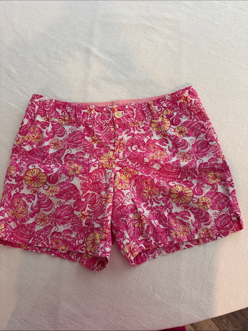 Lilly Pulitzer Pink and Yellow Floral Cotton Shorts